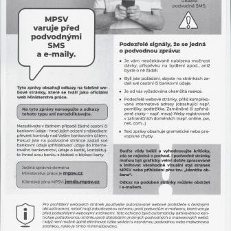 MPSV - varování před podvodnými SMS 1